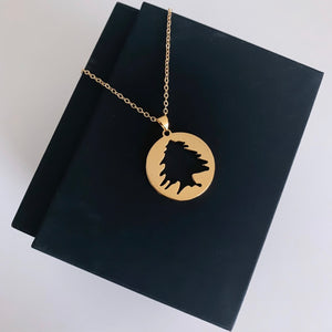 Circle Cedar Necklace  · Gold